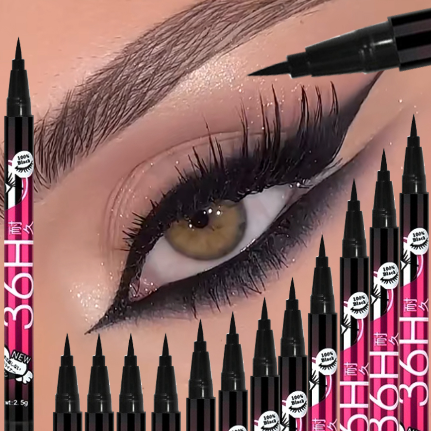 Waterproof Liquid Eyeliner Pen - Zestaw czarnych płynnych eyelinerów 1/5/12 szt.