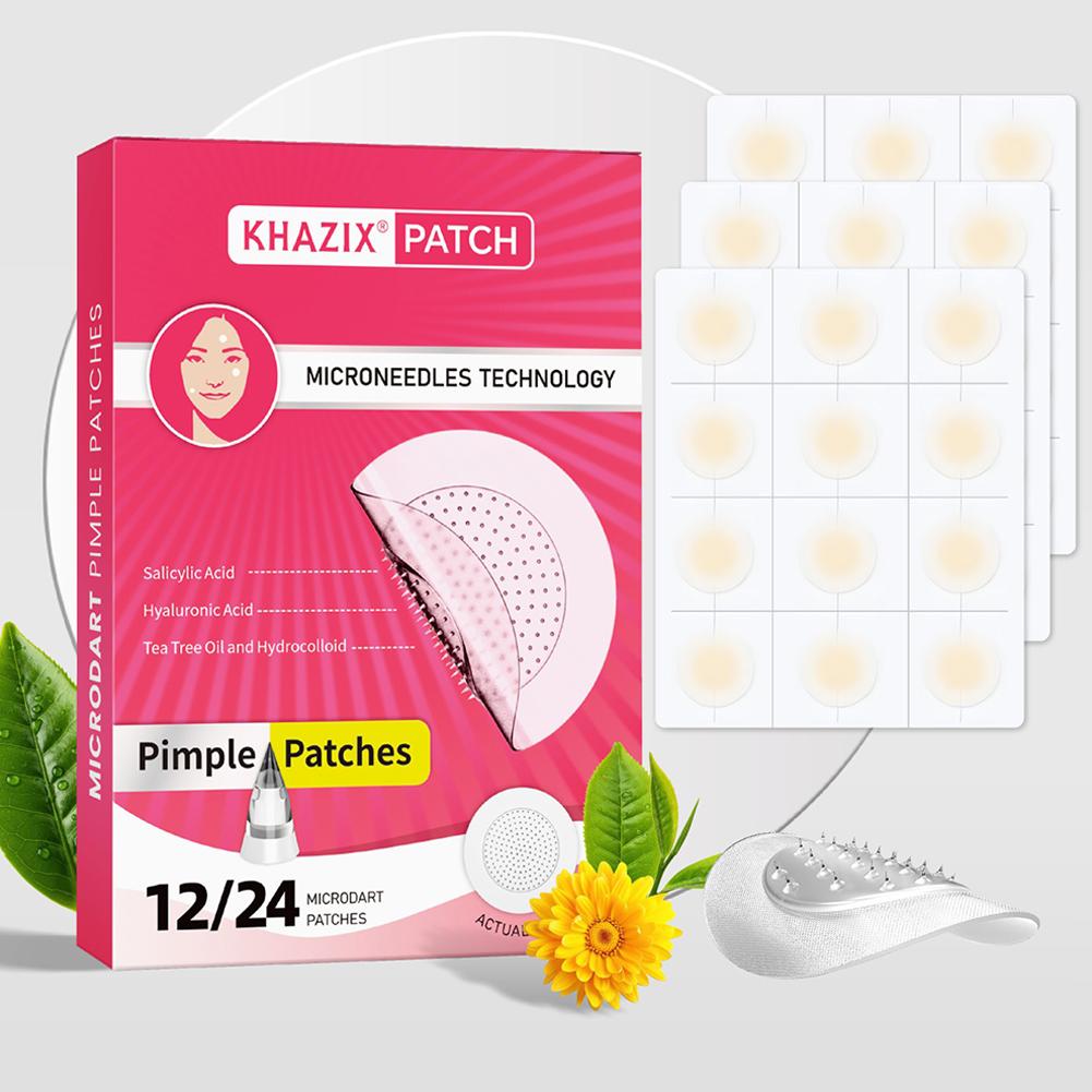 Hydrocolloid Pimple Patch - 12/24 szt. Mikroigłowe plastry na pryszcze,
