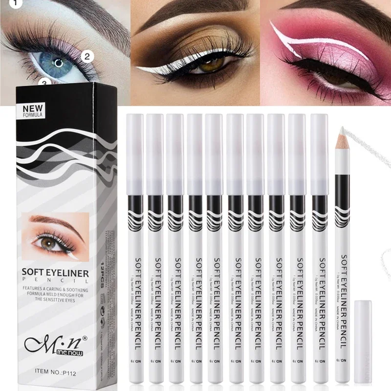 Waterproof Liquid Eyeliner Pen - 12 szt. Biały eyeliner makijaż gładki