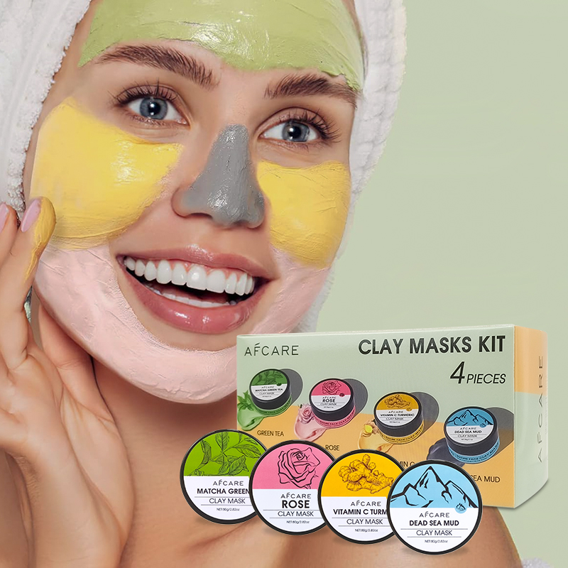 Green Tea Cleansing Clay Mask - Zestaw 4 maseczek do twarzy z