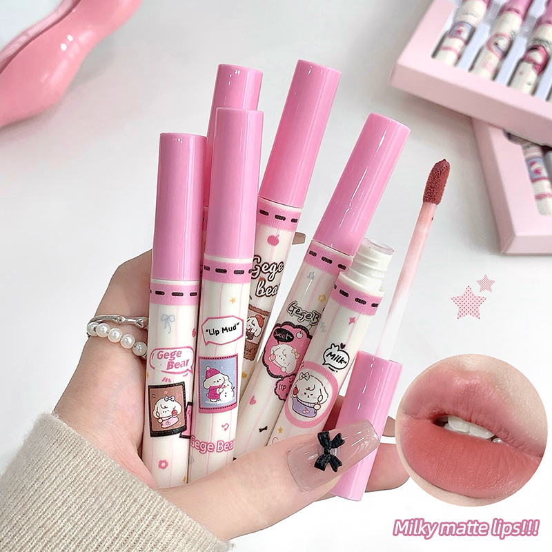 Zestaw Gege Bear 6 szt. aksami – Matte Velvet Lip Tint Long Lasting recenzja i cena