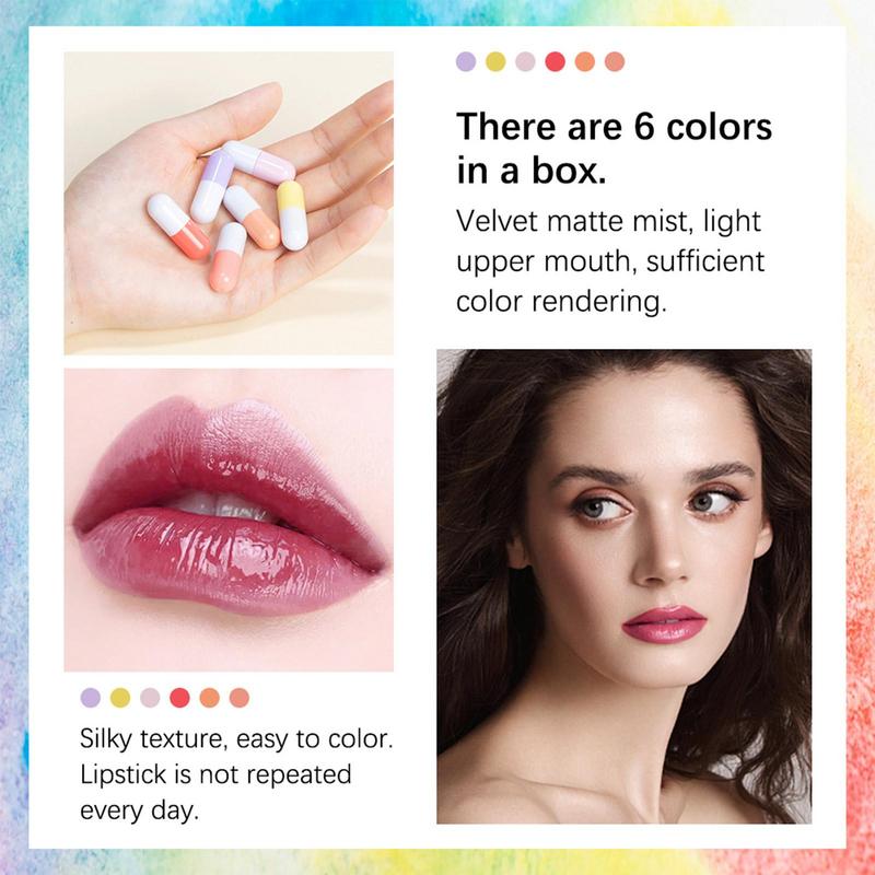 Zestaw Mini pomadka 6 szt. Wod – Matte Velvet Lip Tint Long Lasting recenzja i cena