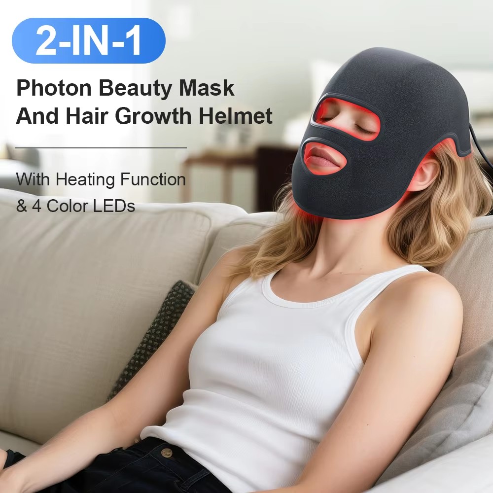 Czapka i maska LED 4-kolorowa  – Led Light Therapy Face Mask recenzja i cena