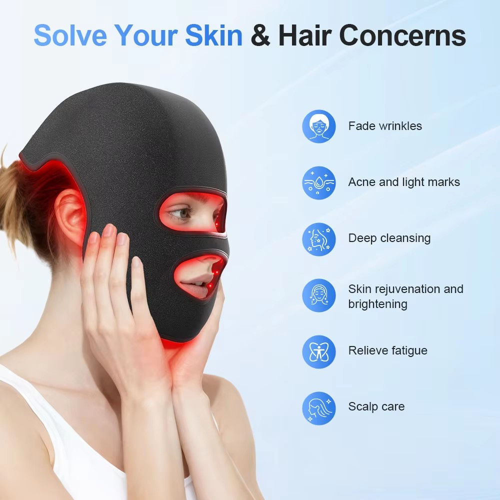 Czapka i maska LED 4-kolorowa  – Led Light Therapy Face Mask recenzja i cena