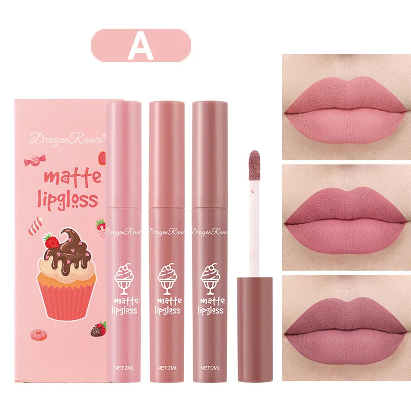 3 szt./zestaw Aksamitne Matowe – Matte Velvet Lip Tint Long Lasting recenzja i cena