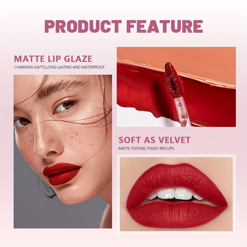 1 szt. Wodoodporny matowy aksa – Matte Velvet Lip Tint Long Lasting recenzja i cena