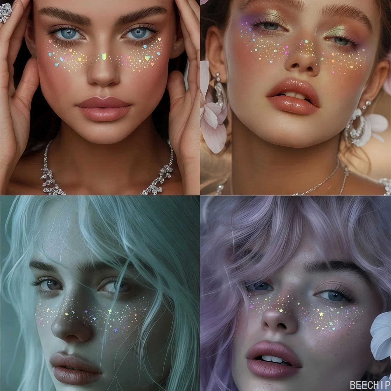 6 arkuszy brokatowych naklejek – Makeup recenzja i cena