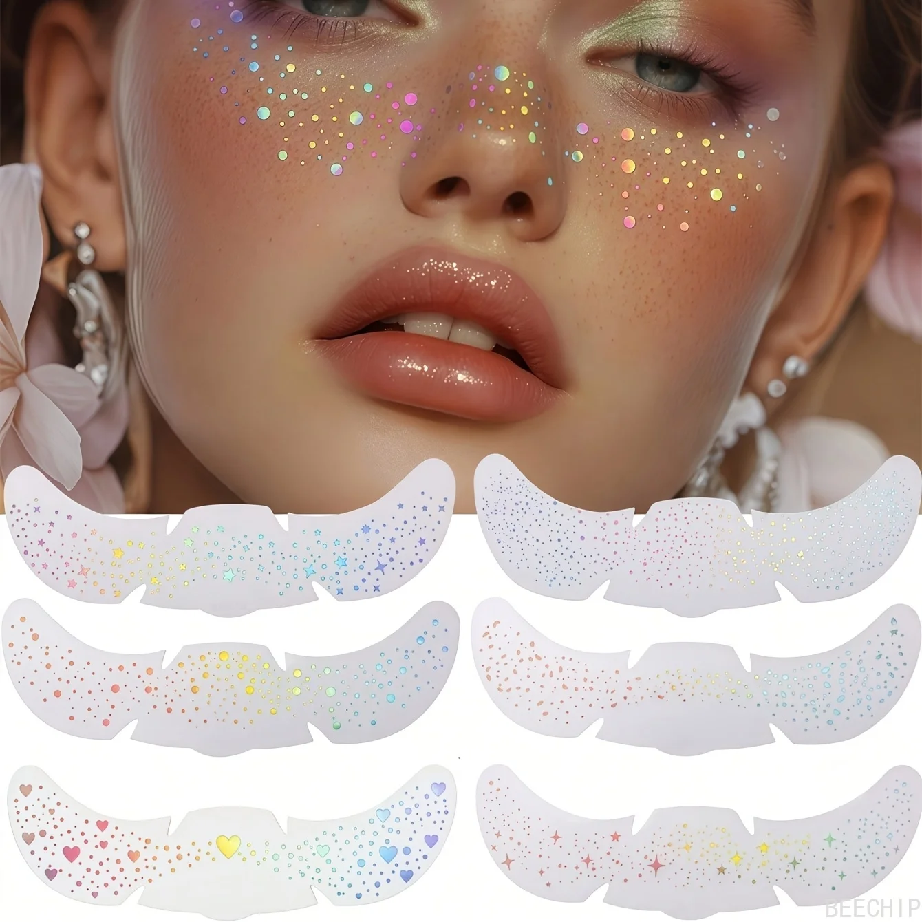6 arkuszy brokatowych naklejek – Makeup recenzja i cena
